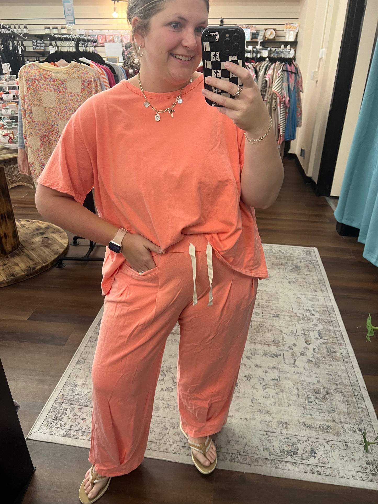 Coral Casual Pant Set