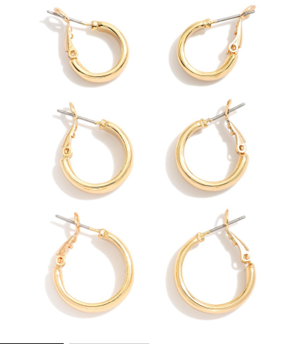 Three Piece Gold Hoop Set