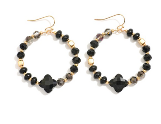 Beaded Clover Earrings