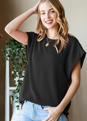 Dolman Ribbed Tee - 3 Colors