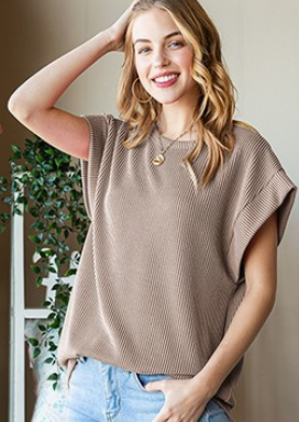 Dolman Ribbed Tee - 3 Colors