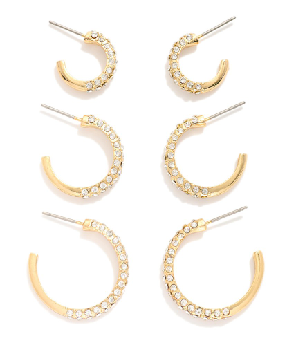 Rhinestone Hoop Set