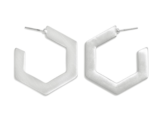Hexagon Hoop Earring