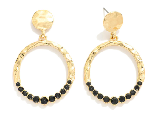 Hammered Circle Drop Earring