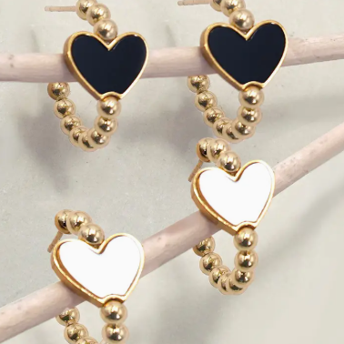 Heart  Huggie Hoop
