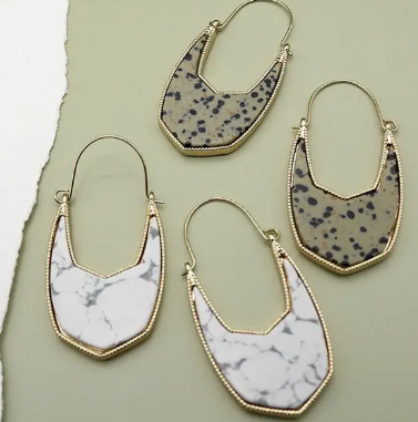Natural Stone Geop Earring