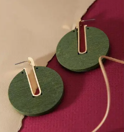 Wood Circle Earring