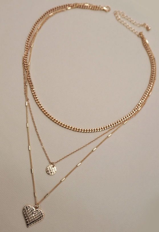 Checkered Heart Necklace