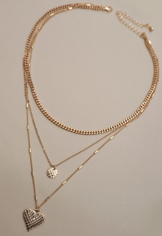 Checkered Heart Necklace