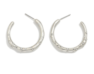 Rhinestone Silver Hoop