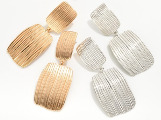 Linked Brush Stroke Drop Earring