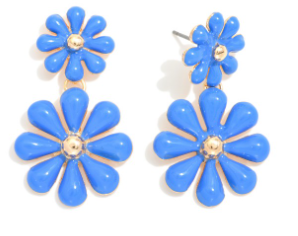 Blue Flower Bud Earring