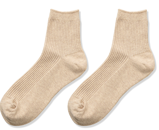 Ribbed Crew Socks