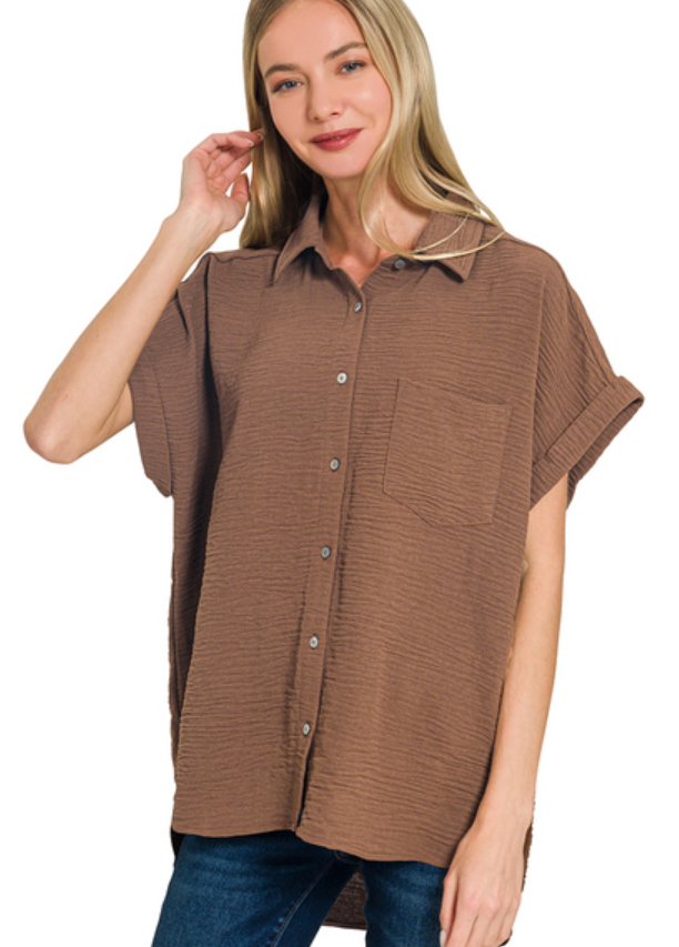 Airflow Brown Button Down
