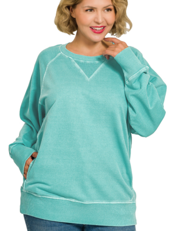 Turquoise Pocket Sweatshirt