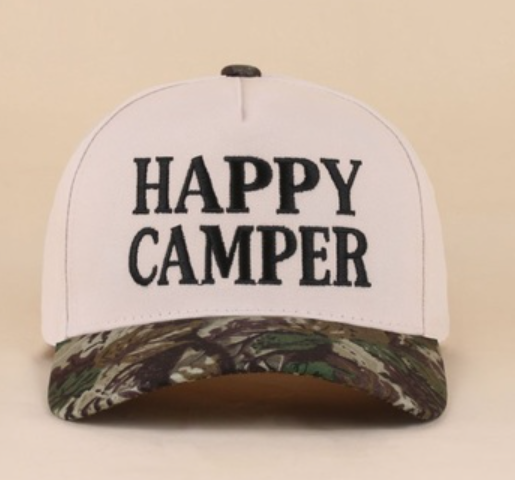 Happy Camper Hat  - Camo