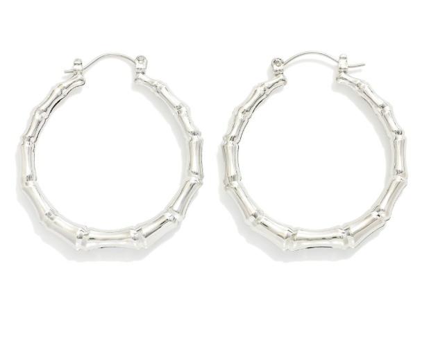 Metal Bamboo Earring - Silver