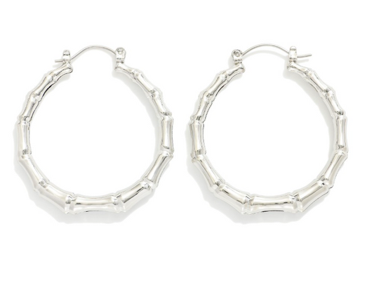 Metal Bamboo Earring - Silver