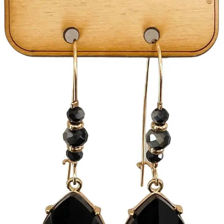 Black Teardrop Earring